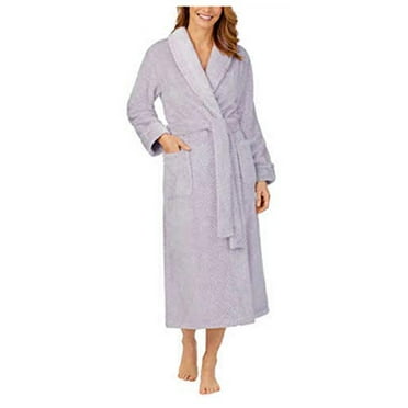 Carole Hochman ladies soft plush long warm Robe Gray New Plus Size 3X 24-26